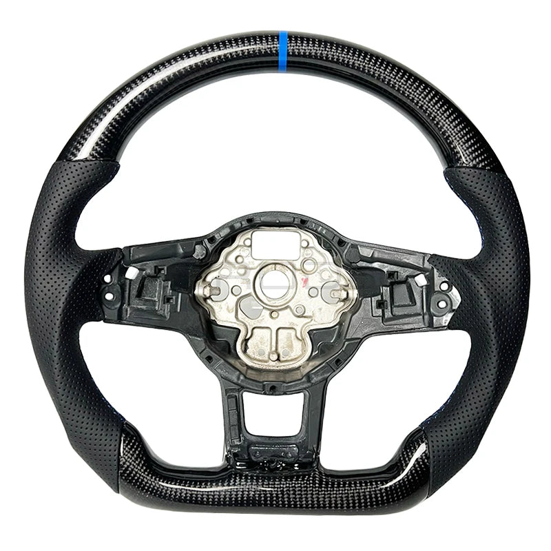 Volkswagen MK7 MK7.5 Golf Polo GTI GTD 6C GTI R Carbon Fiber Perforated Leather Steering Wheel