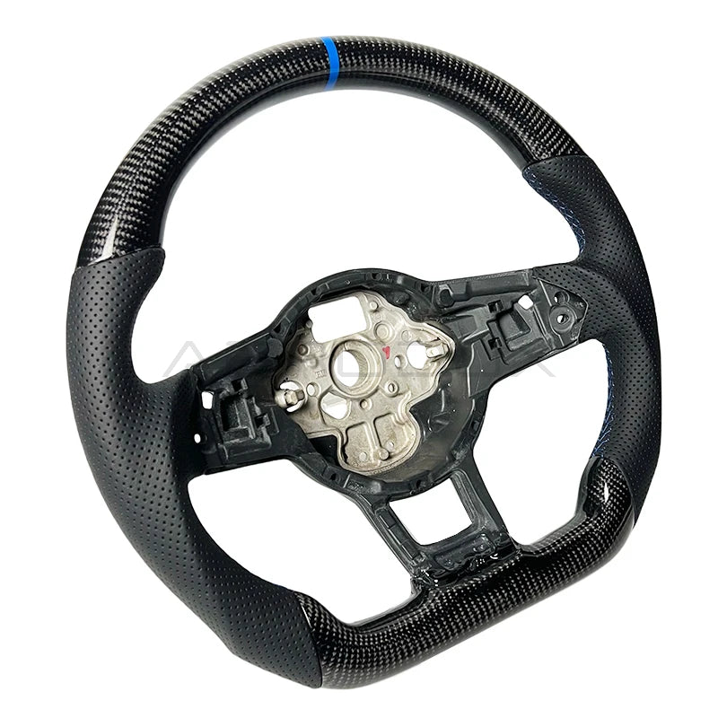 Volkswagen MK7 MK7.5 Golf Polo GTI GTD 6C GTI R Carbon Fiber Perforated Leather Steering Wheel