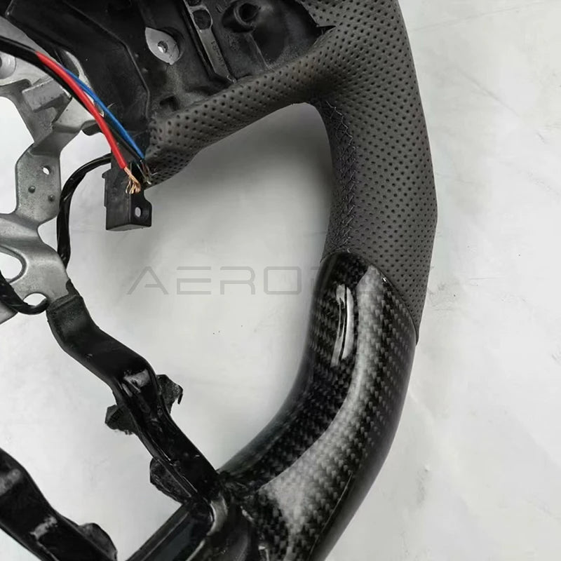 Infiniti Q50 Q60 Carbon Fiber & Perforated Leather Steering Wheel