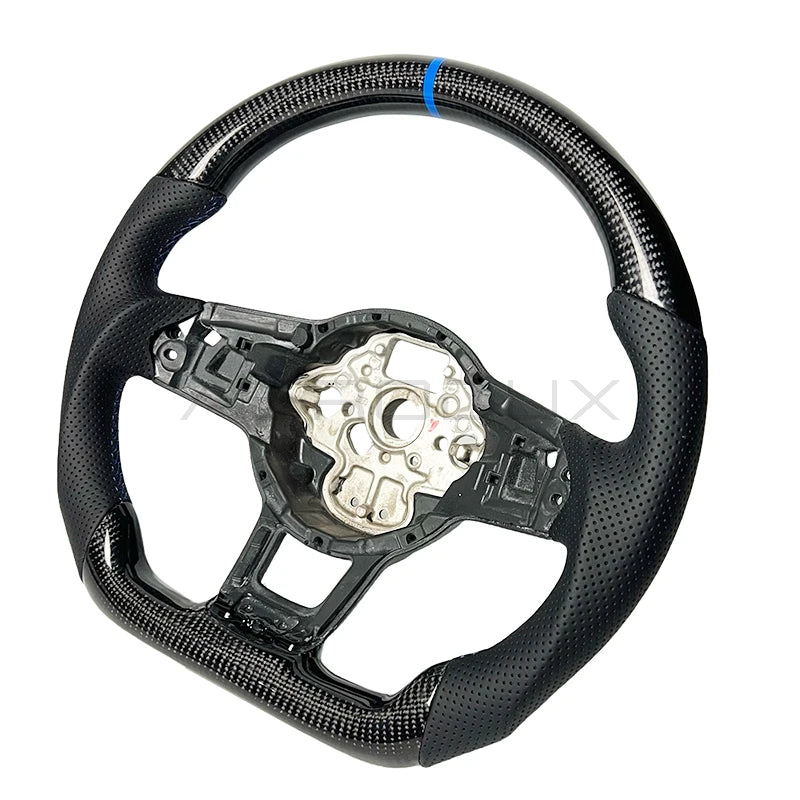Volkswagen MK7 MK7.5 Golf Polo GTI GTD 6C GTI R Carbon Fiber Perforated Leather Steering Wheel