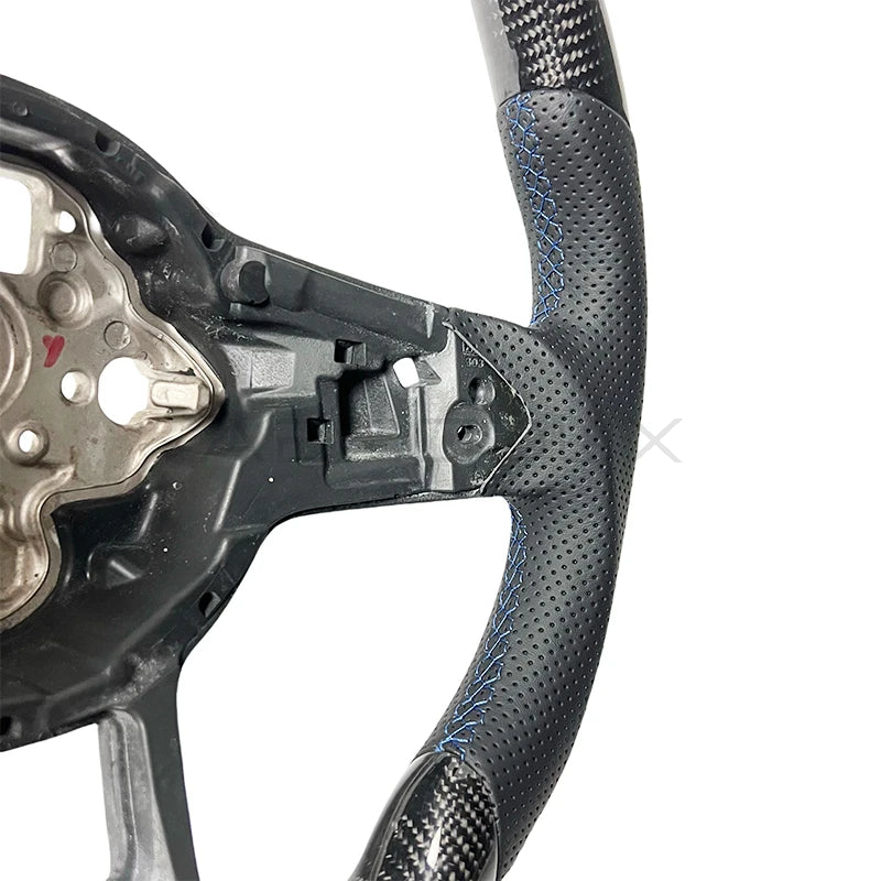 Volkswagen MK7 MK7.5 Golf Polo GTI GTD 6C GTI R Carbon Fiber Perforated Leather Steering Wheel