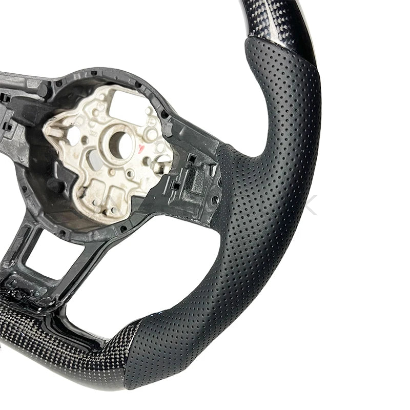 Volkswagen MK7 MK7.5 Golf Polo GTI GTD 6C GTI R Carbon Fiber Perforated Leather Steering Wheel