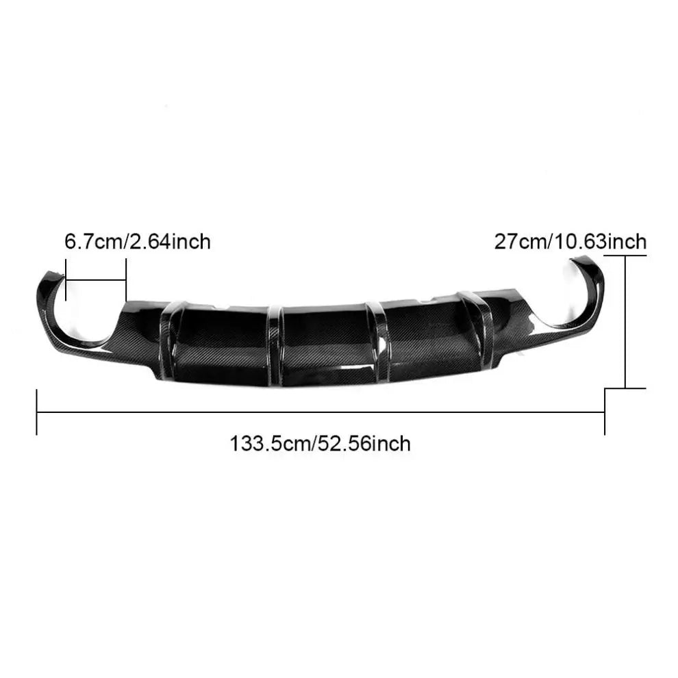 Volkswagen Scirocco R Carbon Fiber Rear Diffuser (Dual exhaust)