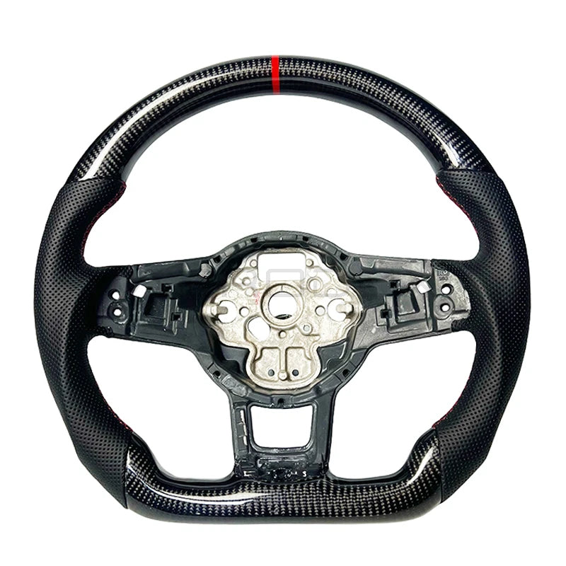 Volkswagen MK7 MK7.5 Golf Polo GTI GTD 6C GTI R Carbon Fiber Perforated Leather Steering Wheel