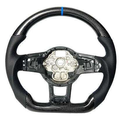Volkswagen MK7 MK7.5 Golf Polo GTI GTD 6C GTI R Carbon Fiber Perforated Leather Steering Wheel