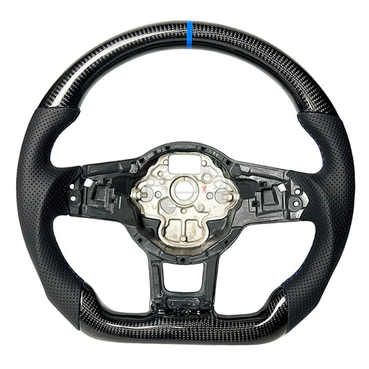 Volkswagen MK7 MK7.5 Golf Polo GTI GTD 6C GTI R Carbon Fiber Perforated Leather Steering Wheel