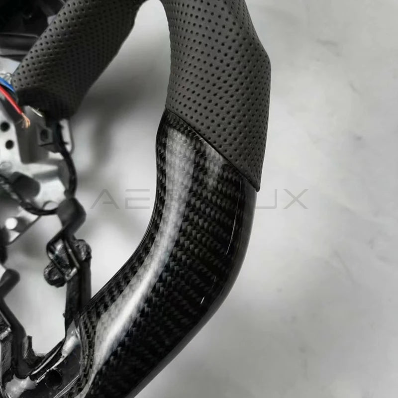 Infiniti Q50 Q60 Carbon Fiber & Perforated Leather Steering Wheel