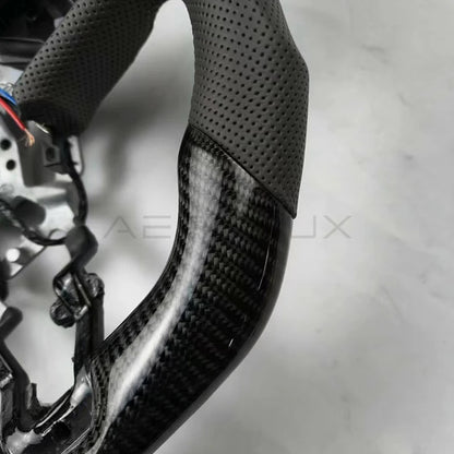 Infiniti Q50 Q60 Carbon Fiber & Perforated Leather Steering Wheel