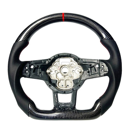 Volkswagen MK7 MK7.5 Golf Polo GTI GTD 6C GTI R Carbon Fiber Perforated Leather Steering Wheel